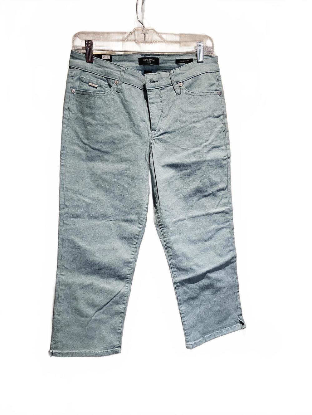 Nine West Chrystie Capris Nile Blue  Size 8 NWT